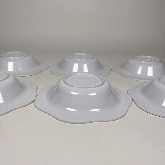 Trudeau Melamine Salad Cereal Bowls Set of 6 Fruit Blueberry Print Scallop Edges - Picture 4 of 9